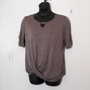 Apt.9 'rose gold' ruched sleeves blouse